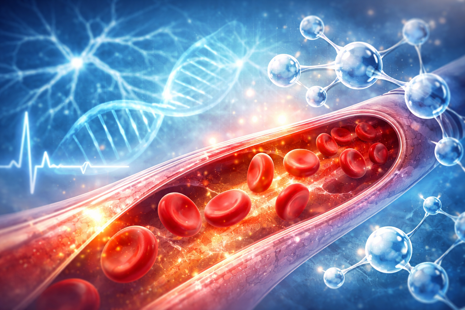 Scientific illustration of vascular and metabolic concept